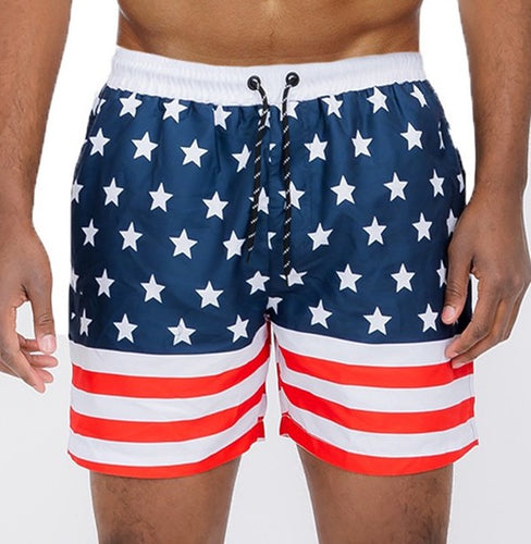 Mens American Flag Swim Shorts