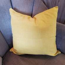 Load image into Gallery viewer, Soft Chenille Bold Mustard Yellow 18x18 Zippered Pillow Cover With Insert