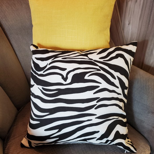 Black & Linen White Zebra Stripped New 2021 Color Style 18x18 Zippered Pillow Cover