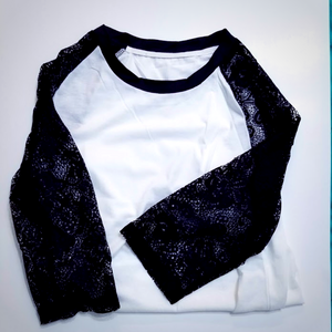 Casual Lace Sleeve Raglan tops. Light and Smooth . Perfect In The Spring and Fall