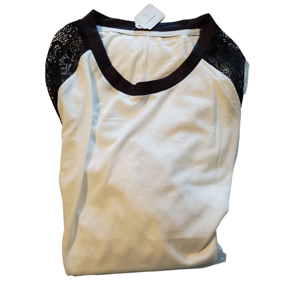 Casual Lace Sleeve Raglan tops. Light and Smooth . Perfect In The Spring and Fall