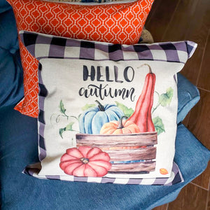 Fall 18x18 Zippered Pillow Cover Without Insert