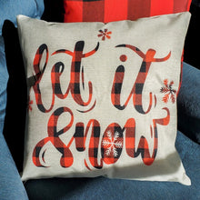 Load image into Gallery viewer, Red and Black Plaid Cut Out Christmas Pillow Covers Without Insert