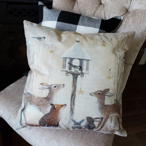 Winter In The Woods Linen Blend Pillow Covers