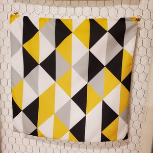 Color In Diamonds. Yellow, Black,Grey18x18 Zippered Pillow Covers With OR Without Insert