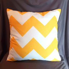 Load image into Gallery viewer, New Bold Yellow Abstract Zag Hidden Zipper Pillow Cover Size 18x18in.